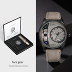 Minimalist Quartz Watch – Luxury Double Strap Set for Business Gift