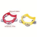 Handheld Plastic Tambourine – 4-Bell Musical Instrument for Rhythm Percussion