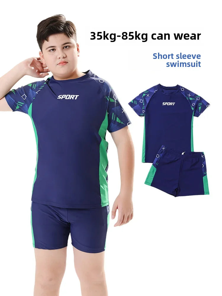 Boys Two-Piece Swimsuit – UV Protection Swimwear for Summer Swimming