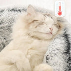 Plush Round Pet Bed – Warm 2-in-1 Cave Mattress for Small Cats and Dogs