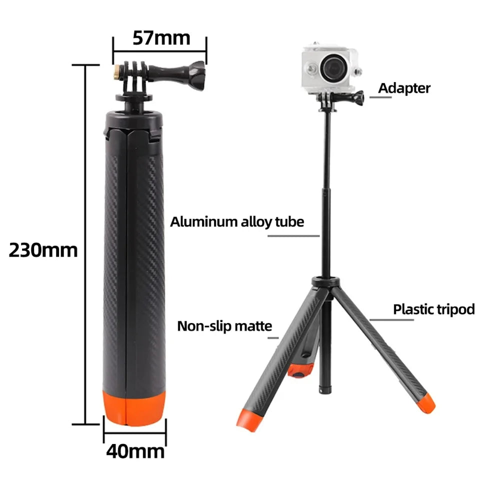 Extendable Buoyancy Selfie Stick – Floating Tripod for GoPro and DJI Action Cameras