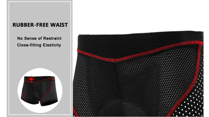Padded Cycling Underwear Shorts – 5D Gel Breathable Liner for MTB Road Bike