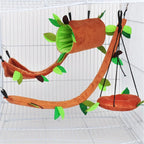 Plush Hamster Hanging Tunnel – Warm Cage Swing Set for Small Animals