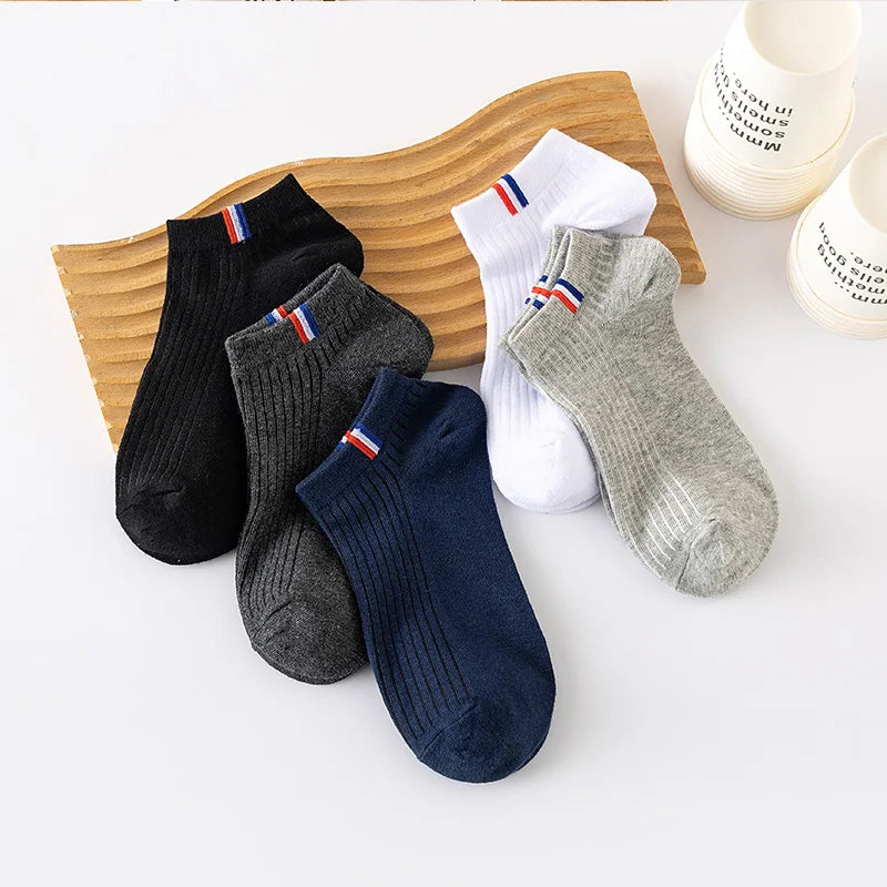 Mens Breathable Boat Socks – Thin Cotton Blended Casual Footwear for Summer