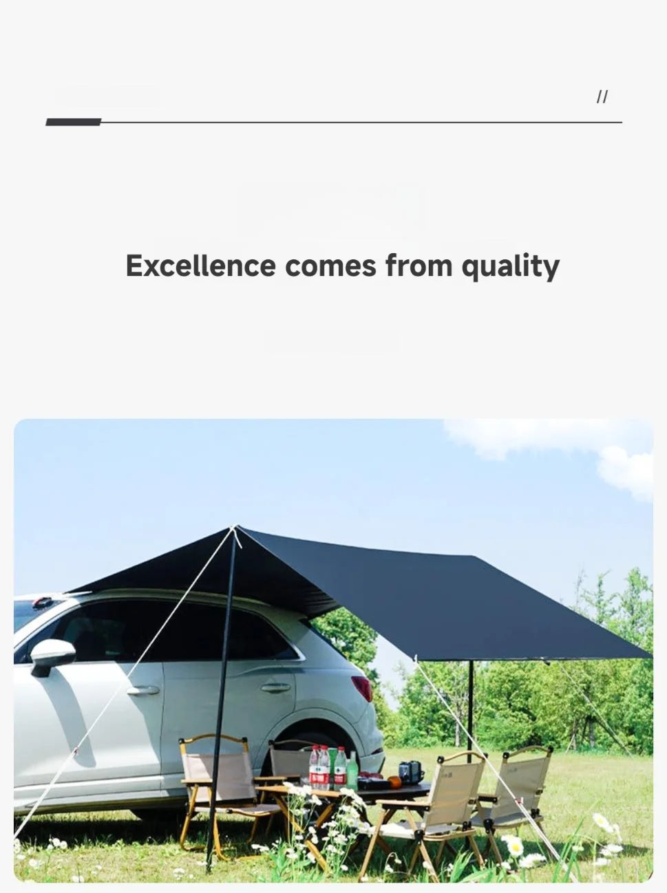 Portable Car Awning Tarp – Lightweight Vehicle Shelter for Camping