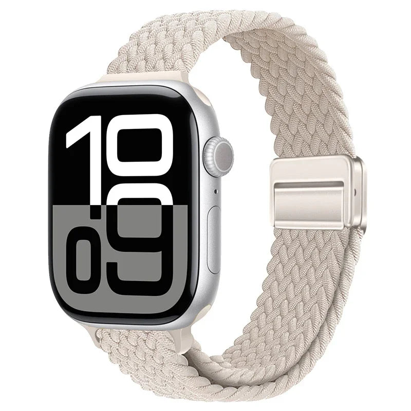 Braided Nylon Loop Watch Band – Magnetic Adjustable Bracelet for Apple iWatch