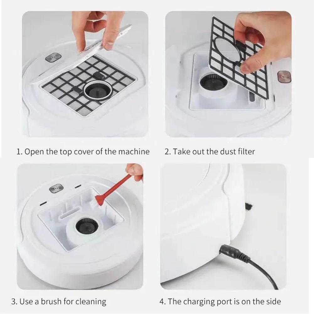 3-in-1 Robot Vacuum Mop – USB Rechargeable Cleaner for Home Pet Hair