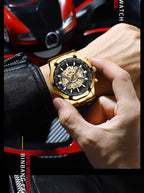 Stainless Steel Quartz Watch – Waterproof Luminous Calendar for Business Men
