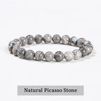 Natural Stone Bead Bracelet – Healing Crystal Gemstone Jewelry for Men and Women