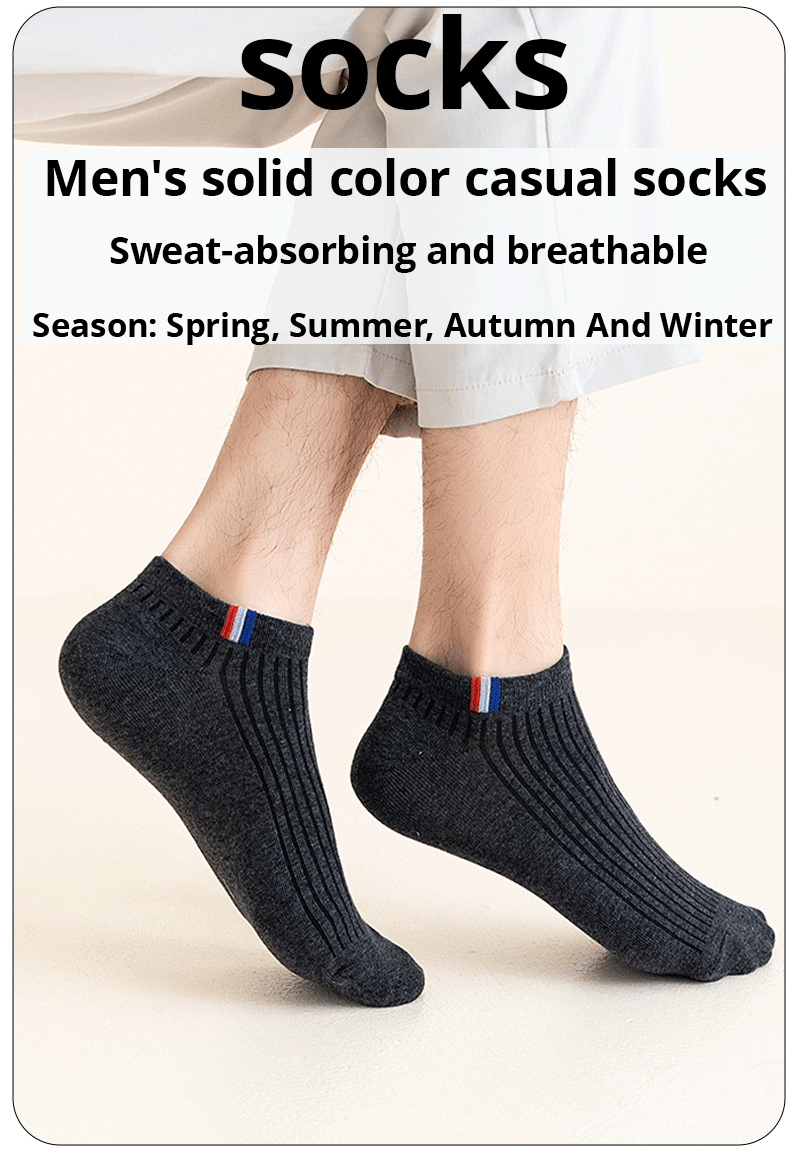 Mens Breathable Boat Socks – Thin Cotton Blended Casual Footwear for Summer