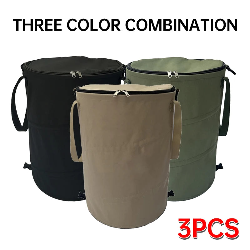 Foldable Outdoor Trash Can – Large Capacity Storage Bin for Camping and Laundry