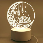 Acrylic LED Night Light – Eid Mubarak Ornament for Ramadan Home Decor