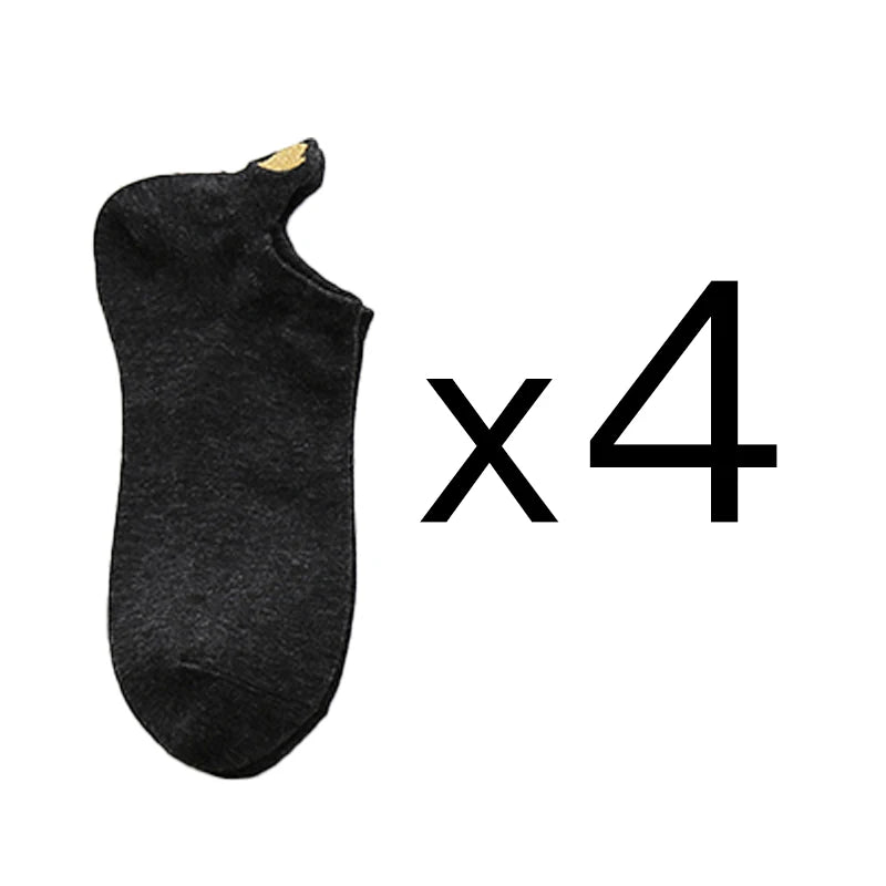 Embroidered Heart Ankle Socks – Cute Cotton Casual Footwear for Women