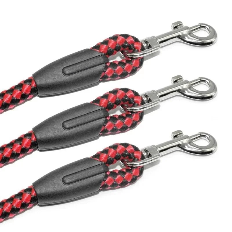 Adjustable Nylon Triple Dog Leash – No-Tangle 3 Way Lead for Walking Pets