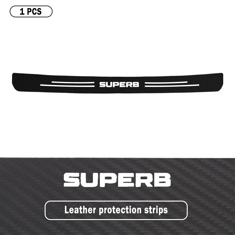 Leather Rear Bumper Guard – Anti-Scratch Protective Strip for Skoda Superb