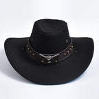 Faux Suede Western Cowboy Hat – Wide Brim Fedora for Party Cosplay