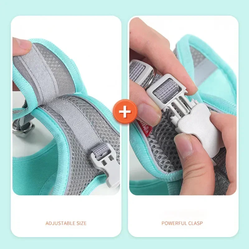 Adjustable Breathable Dog Harness – Safety Vest for Small Pets