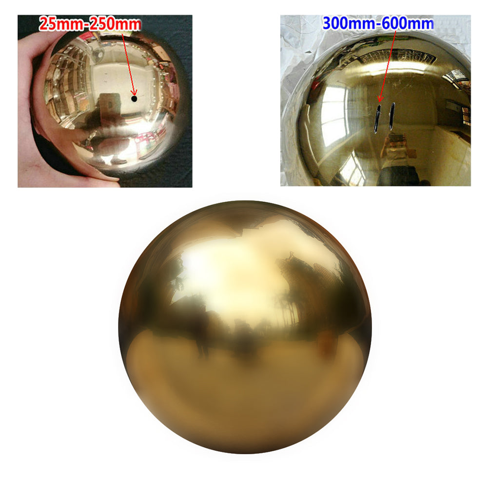 Gold Stainless Steel Mirror Sphere – Decorative Hollow Ball for Garden Decor
