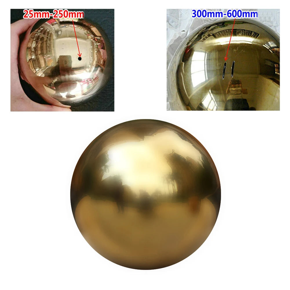 Gold Stainless Steel Mirror Sphere – Decorative Hollow Ball for Garden Decor
