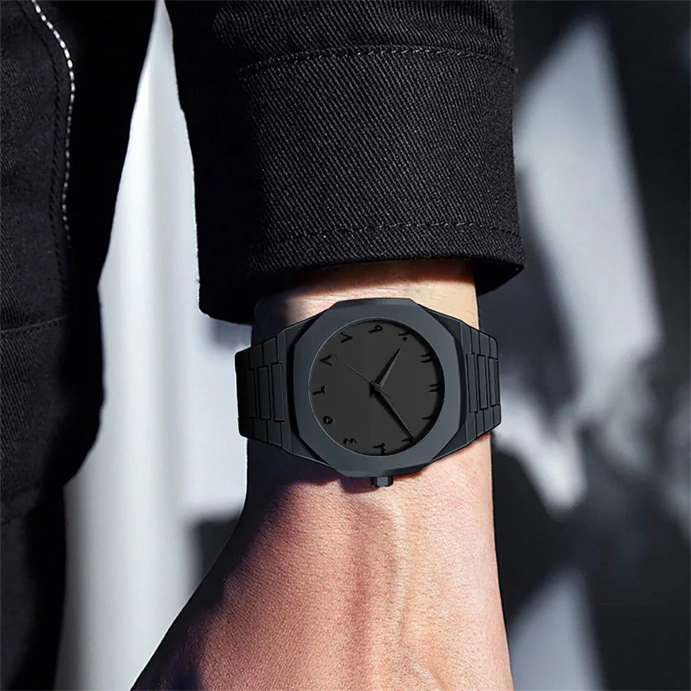 Minimalist Men's Quartz Watch – Arabic Numeral Dial for Casual Daily Wear