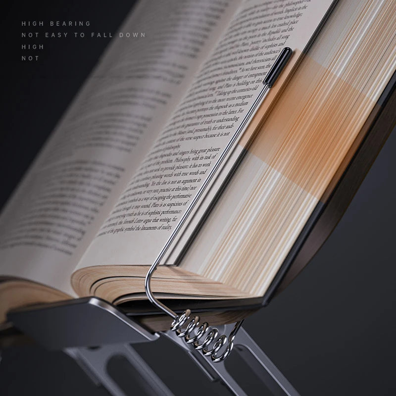 Aluminum Foldable Reading Stand – Adjustable Holder for Laptops and Books