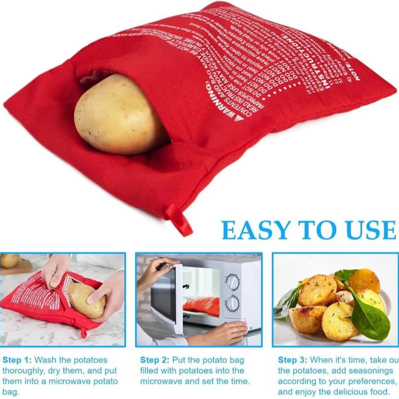 Microwave Potato Cooking Bag – Washable Fabric Pouch for Fast Kitchen Meals