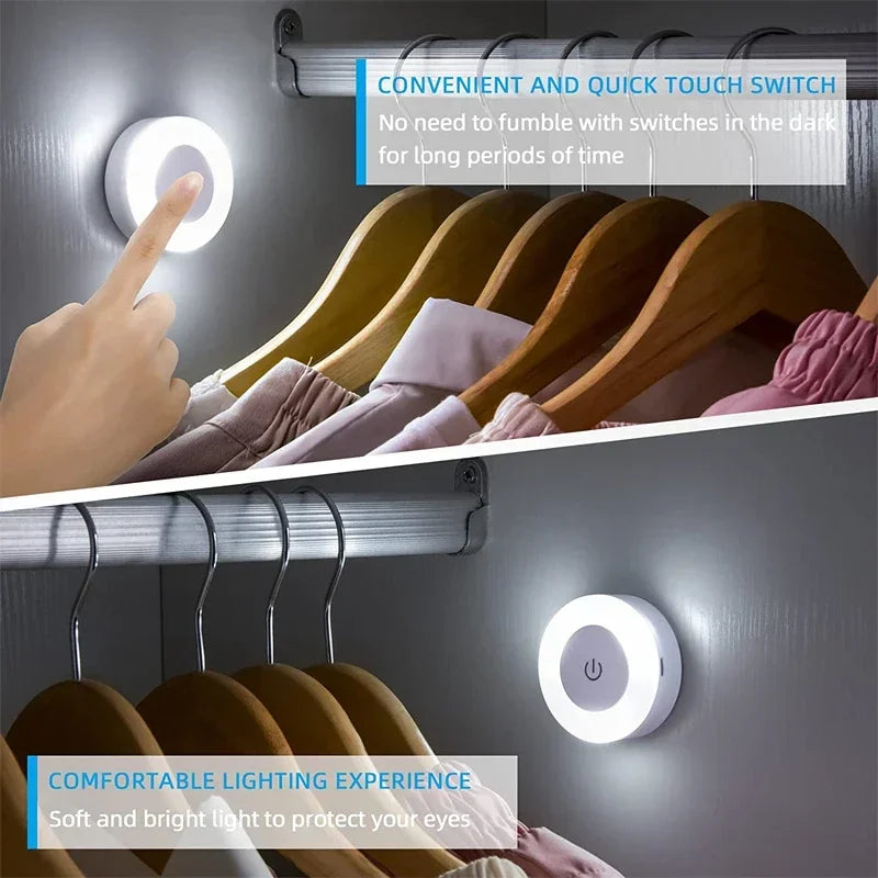 Magnetic USB LED Night Light – Portable Rechargeable Lamp for Bedroom and Kitchen