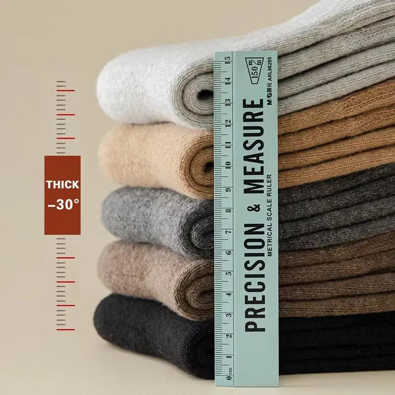 Merino Wool Blend Socks – Thermal Harajuku Style for Winter Cold