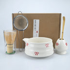 Matcha Whisk Set – Ceramic Bow Tea Bowl for Traditional Japanese Tea Ceremony
