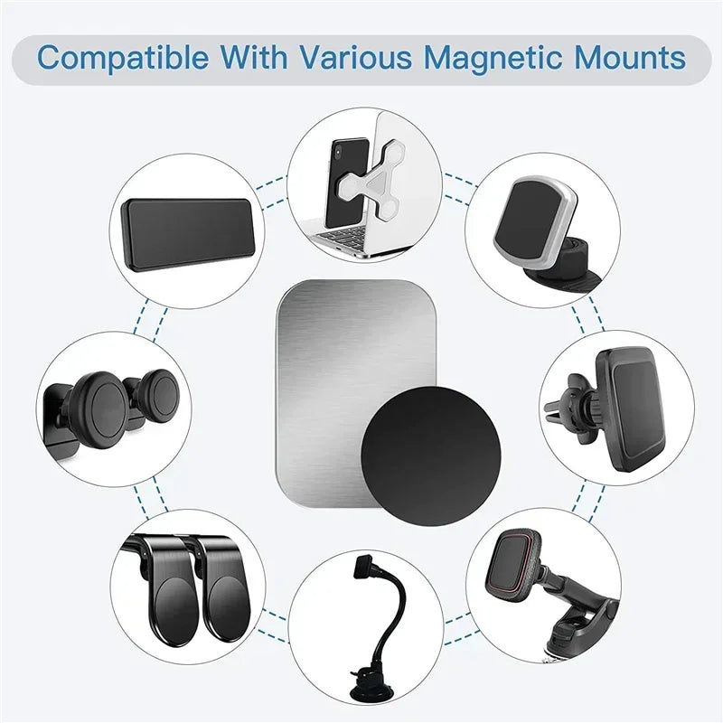 Metal Adhesive Plates – Replacement Iron Discs for Magnetic Phone Car Mounts