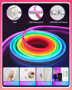 RGBIC Silicone Neon LED Strip – Music Sync Lighting for Room Decor