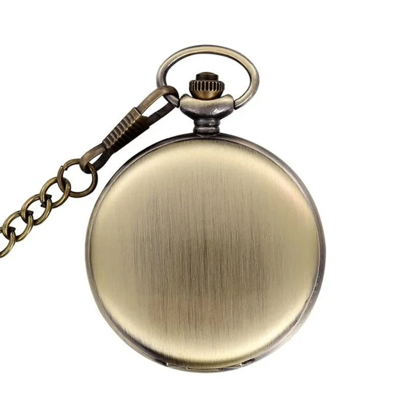 Silver Quartz Pocket Watch – Stainless Steel Pendant for Men and Women