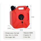 5L Plastic Fuel Canister – Lockable Backup Tank for Motorcycle SUV Storage