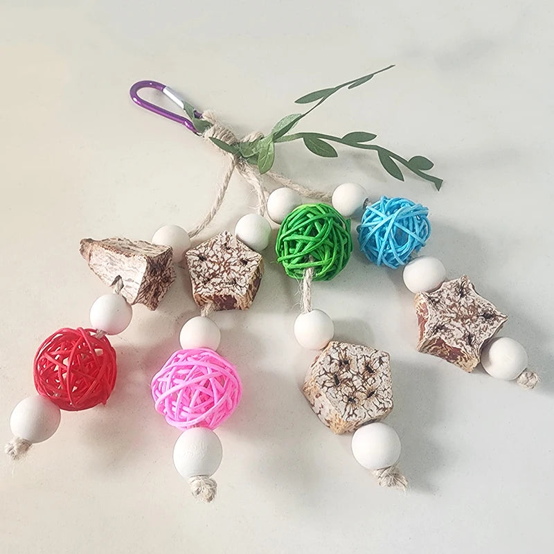 Cotton Rope Bird Chewing Toy – Bite Resistant Pinecone Toy for Parrot Training