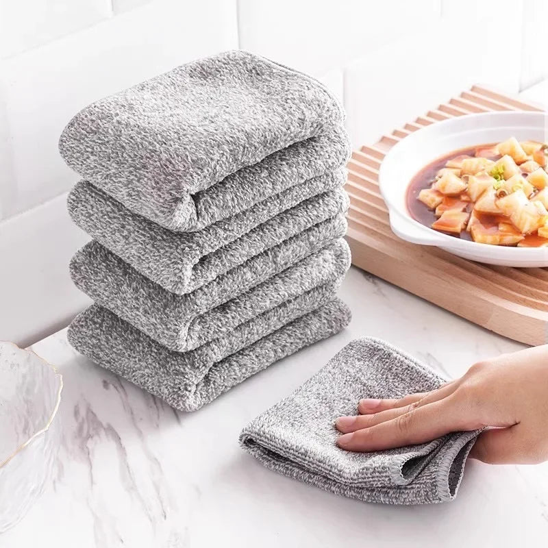 Bamboo Charcoal Dishcloths – Super Absorbent Anti-Grease Kitchen Cleaning