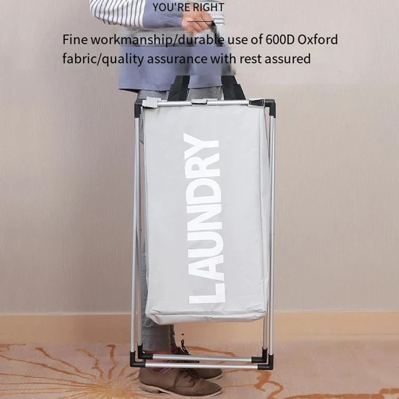 Large Foldable Laundry Basket – Waterproof Grid Organizer for Clothes and Toys