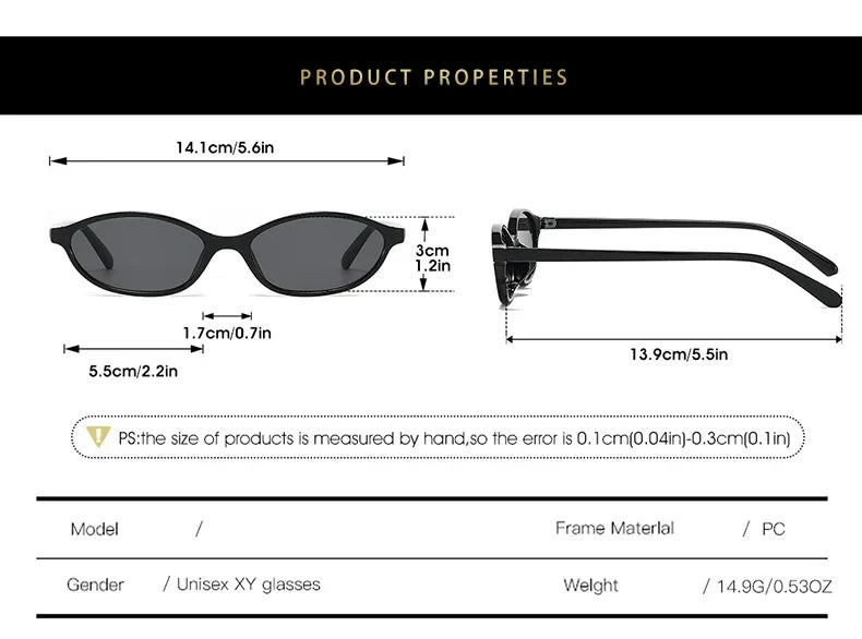 Oval Sunglasses – Small Retro Fashion Shades for Women and Men