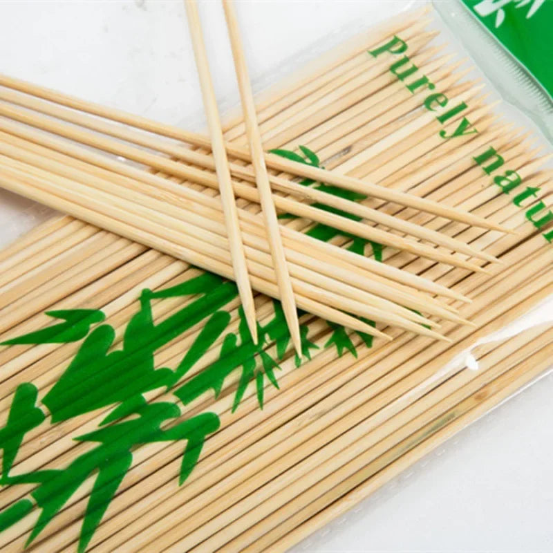 Natural Bamboo Skewers – Disposable Sticks for Grilling and BBQ Appetizers