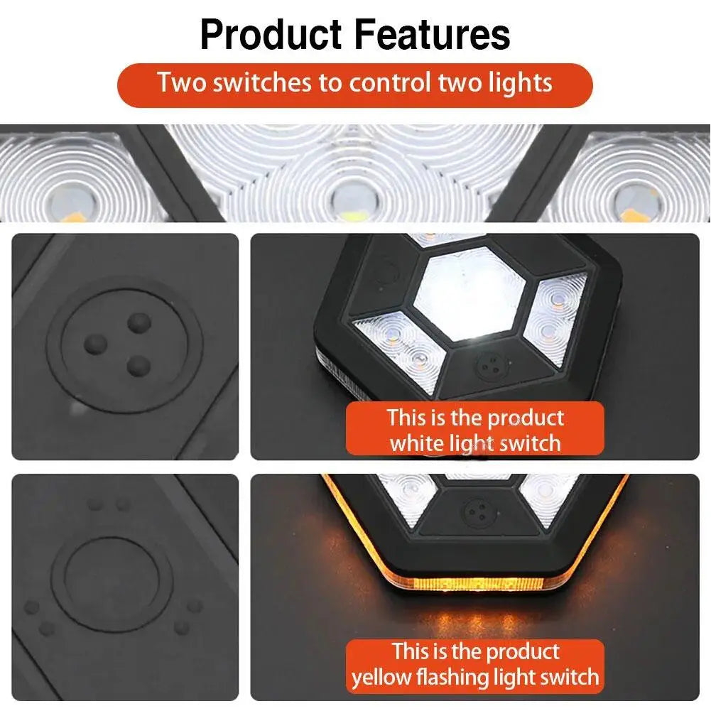 Magnetic Rotating LED Warning Light – Rechargeable Signal for Road Safety