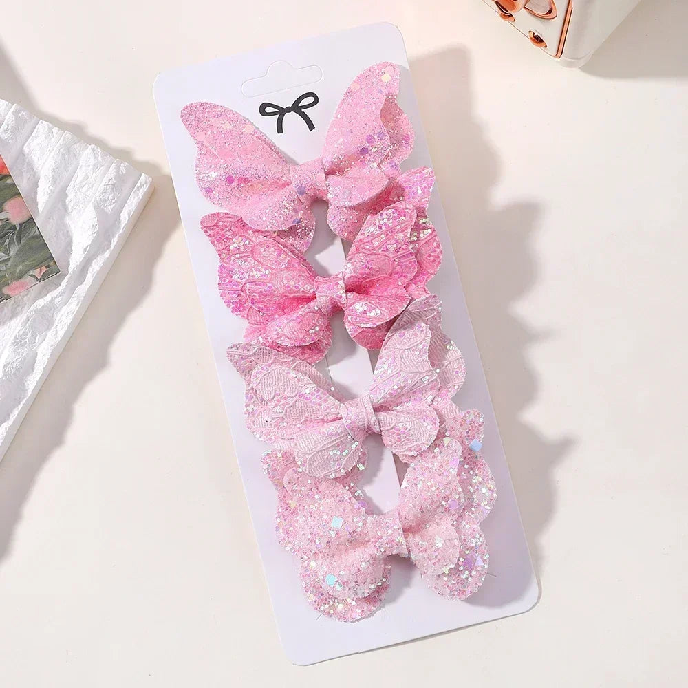 Sequined Butterfly Hair Clips – Cute Decorative Bows for Toddler Hairstyles