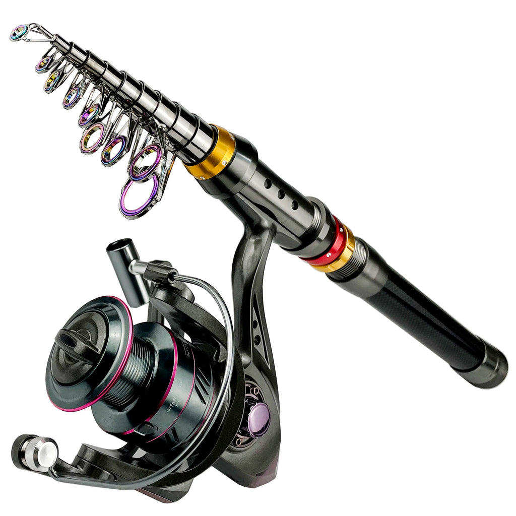Telescopic Carbon Fiber Fishing Rod – Spinning Reel Combo for Outdoor Fishing