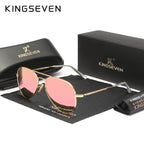 KINGSEVEN Alloy Pilot Sunglasses – Polarized UV400 Eyewear for Women Retro Style