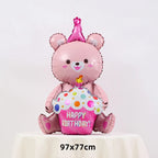 3D Matte Standing Bear Foil Balloons – Birthday Party Decoration for Baby Shower