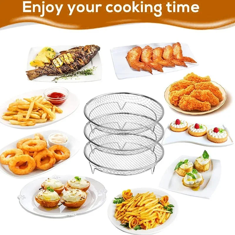 Stackable Air Fryer Rack – Stainless Steel Tray for Oven Cooking
