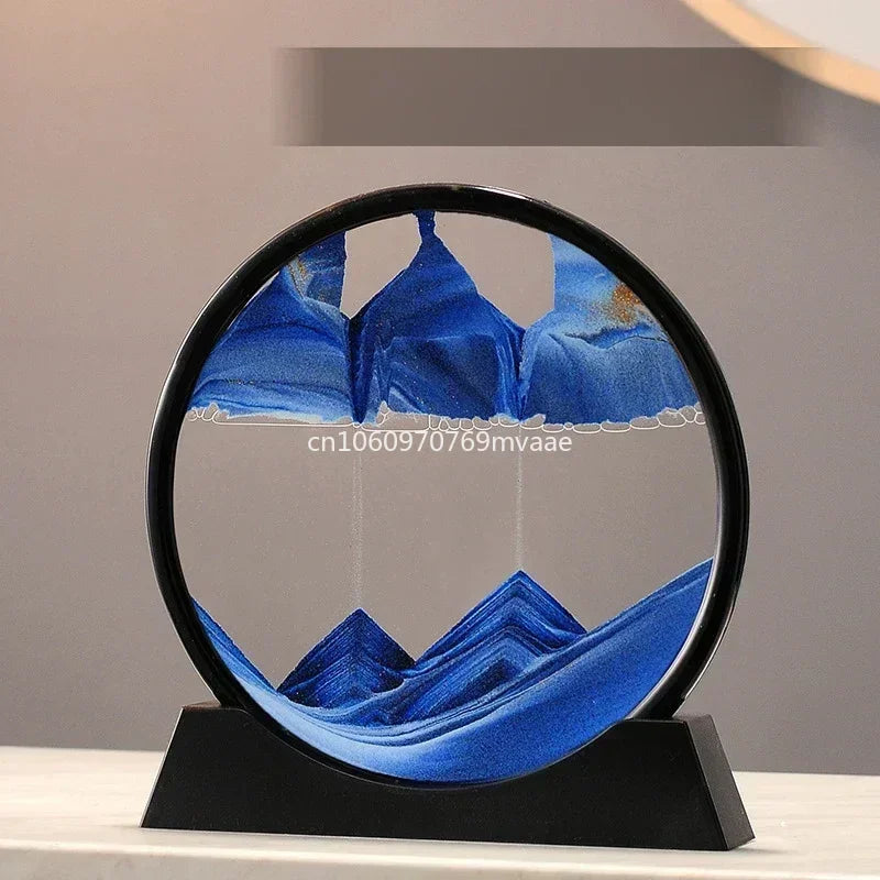 3D Moving Sand Art Frame – Dynamic Liquid Hourglass for Office Home Decor