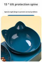 Tilted Cat Bowl Set – Gravity Water Feeder for Neck Protection