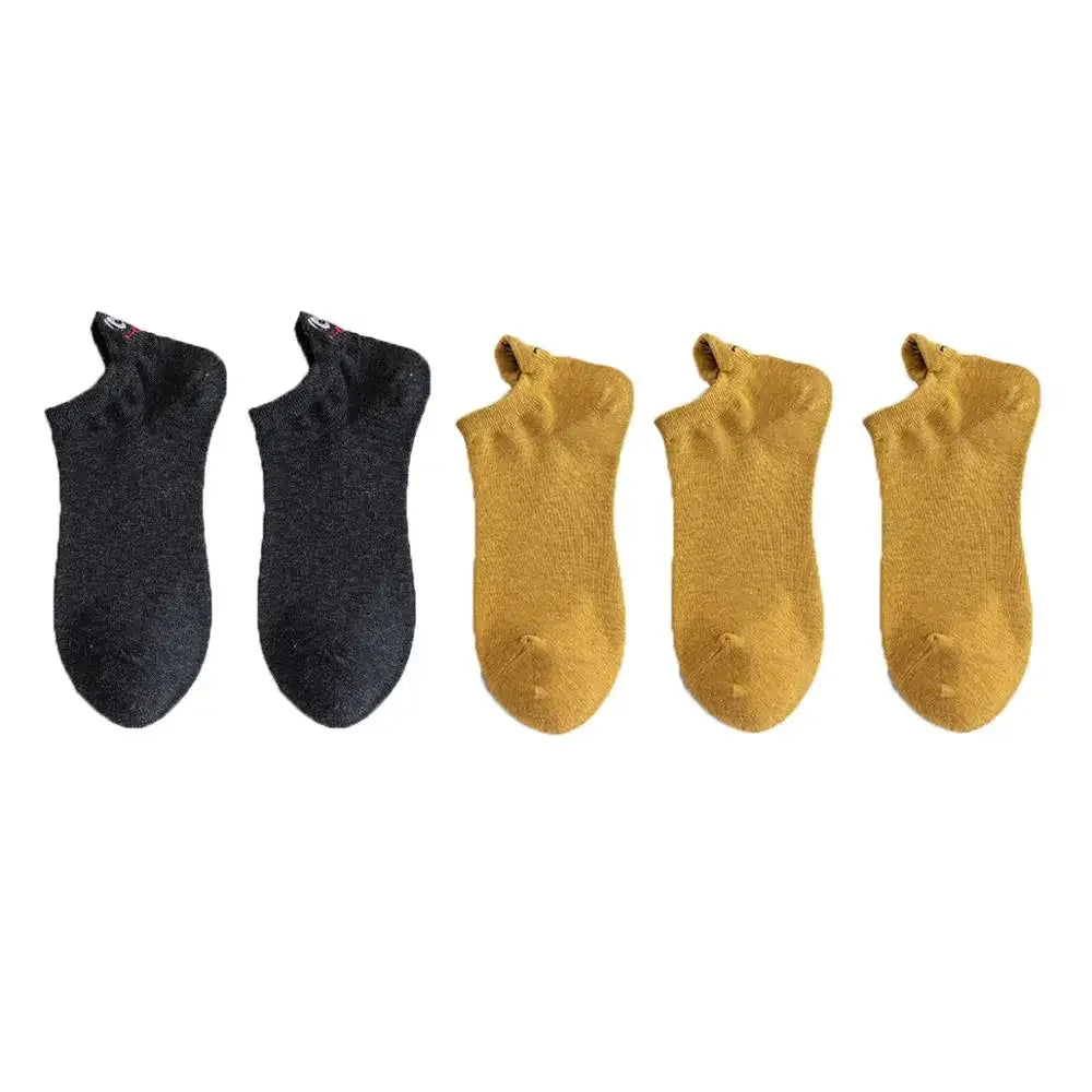 Embroidered Expression Ankle Socks – Kawaii Cotton Fashion for Casual Wear