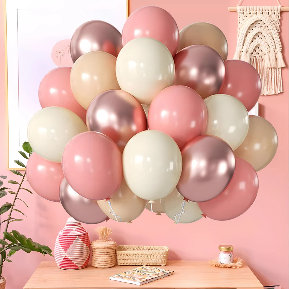 Metallic Pearl and Confetti Balloons – Decorative Latex Set for Party Events