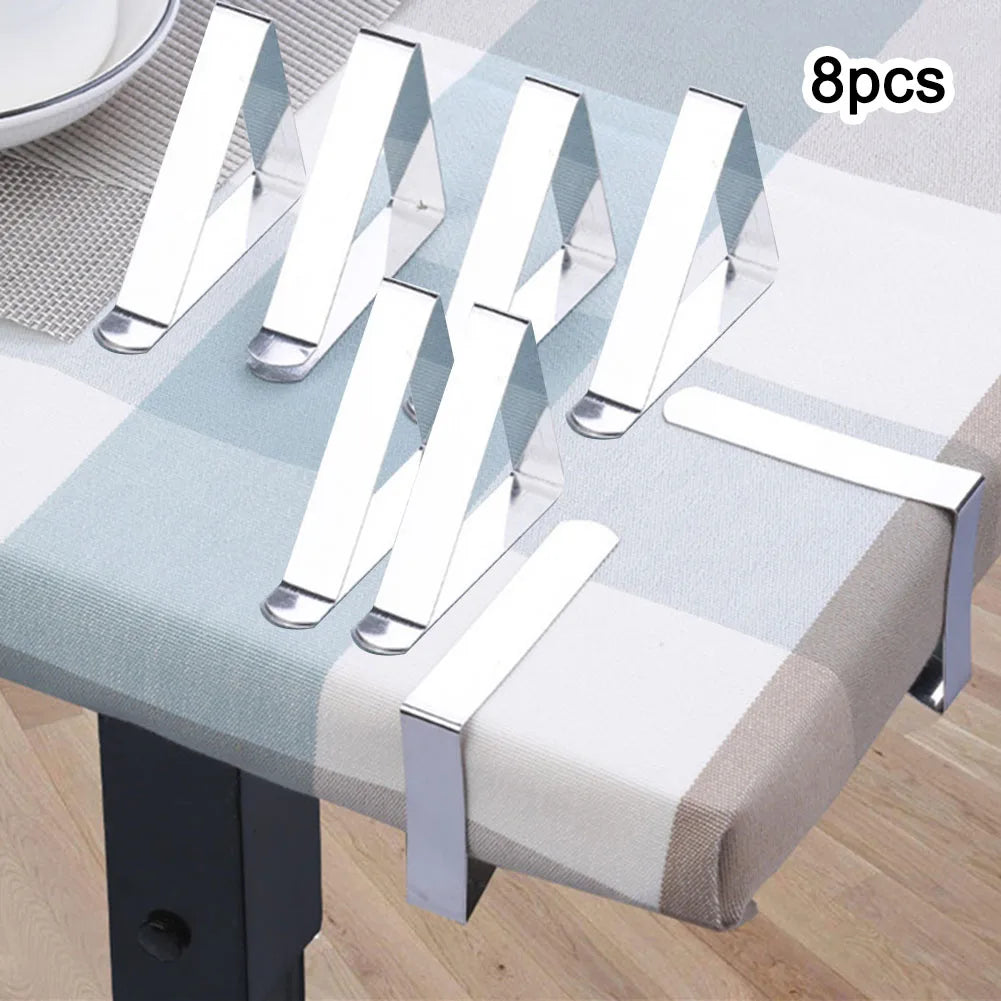 Stainless-Steel Tablecloth Clips – Adjustable Holders for Picnic and Wedding