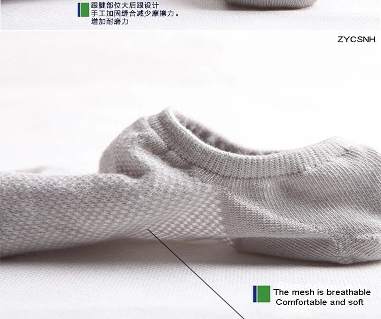 Bamboo Fiber Mesh Socks – Absorbent Invisible Ankle Liners for Summer
